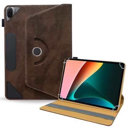 TGK Universal 360 Degree Rotating Leather Rotary Swivel Stand Case Cover for Xiaomi Mi Pad 5 11″ inch Tablet (Dark Brown)