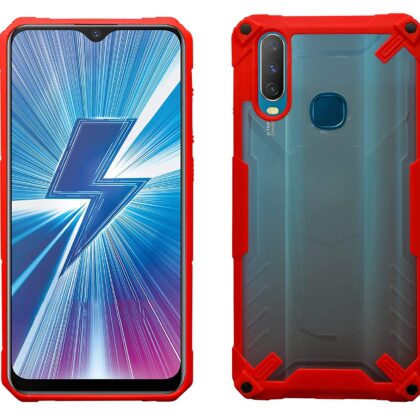 TGK Protective Hybrid Hard Pc with Shock Absorption Bumper Corners Back Case Cover Compatible for Vivo Y17 / Y15 / Y12 / Y11 / U10 (Red)