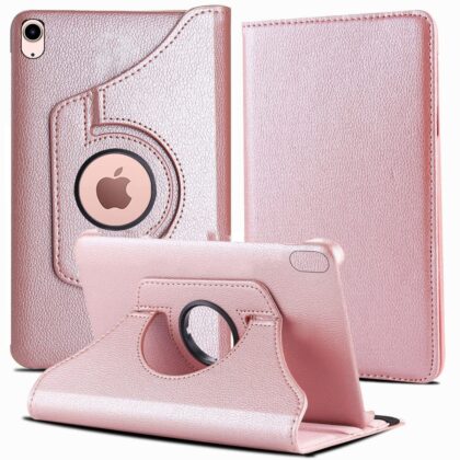 TGK 360 Degree Rotating Leather Smart Rotary Swivel Stand Case Cover for iPad Air 4 10.9 Inch 2020 4th Generation (Model: A2072/A2316/A2324/A2325) (Rose Gold)