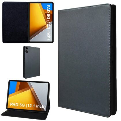 TGK Flip Cover for Poco Pad 12.1 inch Tablet (Grey, Dual Protection, Pack of: 1)