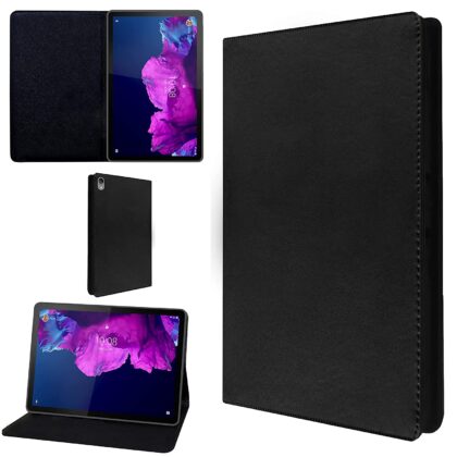 TGK Leather Stand Flip Case Cover for Lenovo Tab P11/P11 Plus 11 inch TB-J606F/J606X (Black)