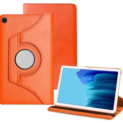 TGK 360 Degree Rotating Leather Stand Case Cover for Samsung Galaxy Tab A7 10.4 inch Cover [SM-T500/T505/T507] 2020 (Orange)