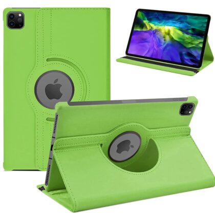 TGK 360 Degree Rotating Leather Smart Rotary Swivel Stand Case Cover for iPad Pro 11 inch Cover 2021/2020/2018 Release (Green)