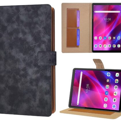TGK Lightweight Business Design Leather Folio Flip Case Cover for Lenovo Tab K10 FHD 10.3″ Tablet TB-X6C6F / TB-X6C6X / TB-X6C6NBF (Black)