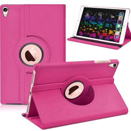 TGK 360 Degree Rotating Leather Auto Sleep Wake Function Smart Case Cover for iPad 10.5 Inch Air 3rd Gen [ PRO 10.5 Air 3 ] 2017 / 2019 MUUL2HN/A MUUK2HN/A MUUJ2HN/A MQDX2HN/A MQDT2HN/A MQDW2HN/A (Pink)