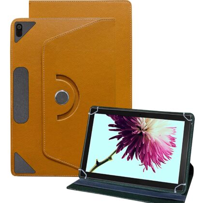 TGK Universal 360 Degree Rotating Leather Rotary Swivel Stand Case Cover for Lenovo Tab 4 10 Tb-X304l Tablet (10.1) – Orange