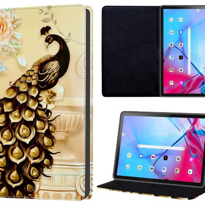 TGK Printed Classic Design Leather Stand Flip Case Cover for Lenovo Tab P11 5G FHD 11 inch (27.94 cm) Tablet (Peacock Design)