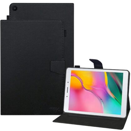 TGK Leather Flip Stand Case Cover for Samsung Galaxy Tab A 8.0 inch (2019) SM-T290, SM-T295 with Stylus Holder, Black