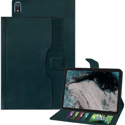 TGK Multi-Angle with Viewing Stand Leather Flip Case Cover for Nokia T20 Tab 10.36 Inch 2021 Model TA-1392 TA-1394 TA-1397 / Nokia Tab T20 10.4 inch Tablet (Cerulean Blue)