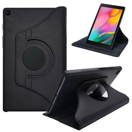 TGK 360 Degree Rotating Leather Stand Case Cover for Samsung Galaxy Tab A 8.0 inch (2019) SM-T290, SM-T295 – Black