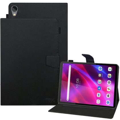 TGK Leather Flip Stand Case Cover for Lenovo Tab K10 FHD 10.3 inch Cover with Stylus Holder, Black
