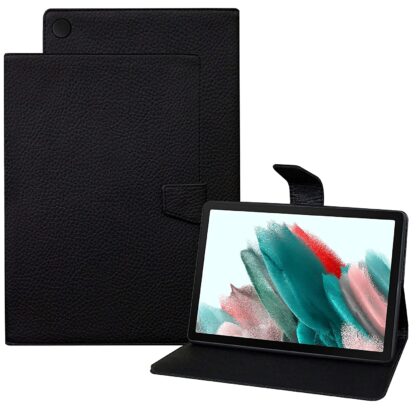 TGK Texture Leather Case with Viewing Stand Flip Cover for Samsung Galaxy Tab A8 10.5 Inch 2022 (SM-X200/SM-X205/SM-X207) (Black)