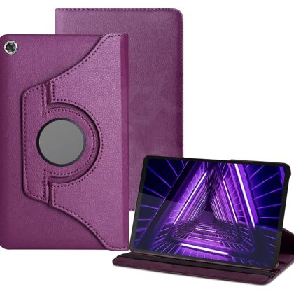 TGK 360 Degree Rotating Leather Stand Case Cover for Lenovo Tab M10 FHD Plus (1st 2nd Gen) TB-X606V / TB-X606F / TB-X606X 10.3 inch – Purple