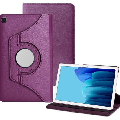 TGK 360 Degree Rotating Leather Stand Case Cover for Samsung Galaxy Tab A7 10.4 inch Cover [SM-T500/T505/T507] 2020 (Purple)