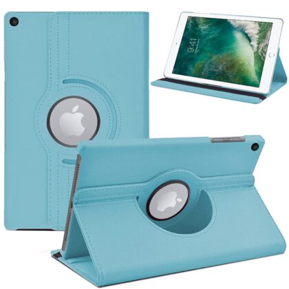 TGK 360 Degree Rotating Stand Magnetic Smart Leather Flip Case for New iPad 9.7 inch 2018/2017 5th 6th Generation Model A1822 A1823 A1893 A1954 & ipad Air 2013 A1474 A1475 A1476 A1566 A1567 (Sky Blue)