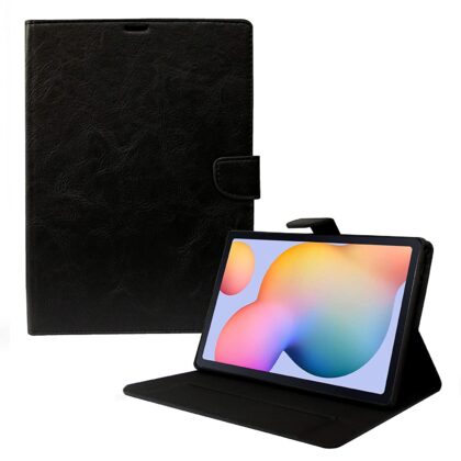 TGK Multipurpose Smart Stand Leather Flip Cover with Silicone Back Case for Samsung Galaxy Tab S6 Lite 10.4 Cover Model SM-P610/P615 (2020 Release) Black