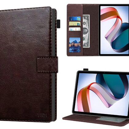 TGK Multi Protective Wallet Leather Flip Stand Case Cover for Redmi Pad 10.61 inch Tablet, Chocolate Brown