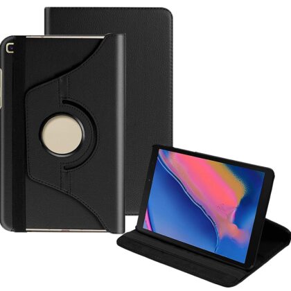 TGK 360 Degree Rotating Leather Smart Case Cover for Samsung Galaxy Tab A 8.0 with S Pen (SM-P200 SM-P205) 2019 Released – Black