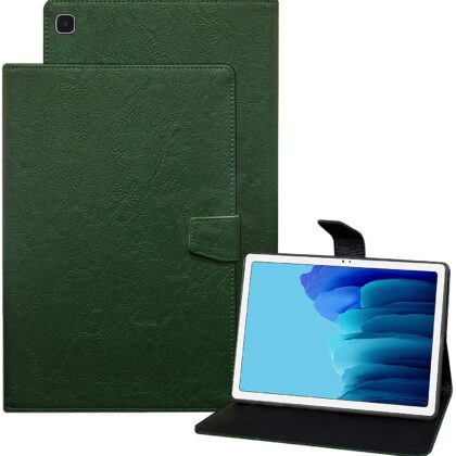 TGK Plain Design Leather Flip Stand Case Cover for Samsung Galaxy Tab A7 Cover 10.4 inch [SM-T500/T505/T507] 2020 (Green)