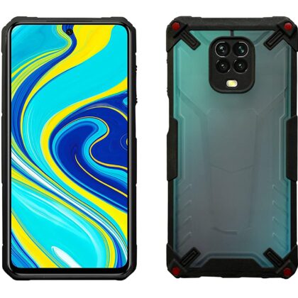 TGK Protective Hybrid Hard Pc with Shock Absorption Bumper Corners Back Case Cover Compatible for Redmi Note 9 Pro / Pro Max / Poco M2 Pro (Black)