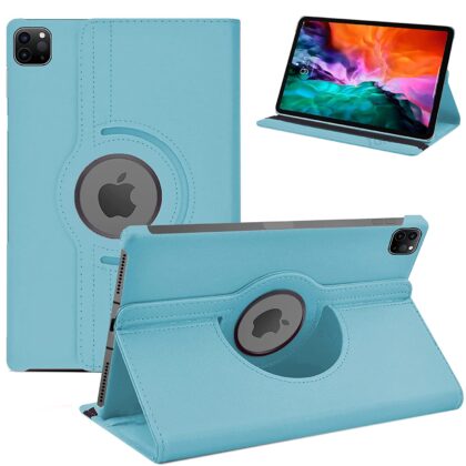 TGK 360 Degree Rotating Leather Smart Rotary Swivel Stand Case Cover for iPad Pro 12.9 inch 2020 Release 4th Generation (Model:A2229/A2069/A2232/A2233) (Sky Blue)
