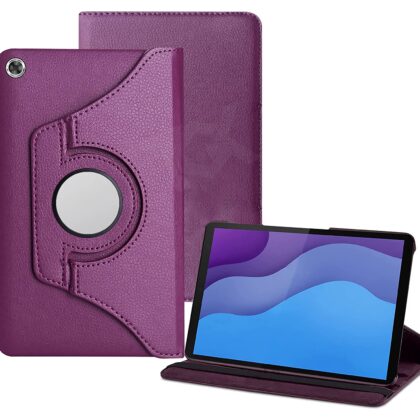 TGK 360 Degree Rotating Leather Smart Rotary Swivel Stand Case Cover for Lenovo Tab M10 HD 2nd Gen TB-X306X / Smart Tab M10 HD 2nd Gen TB-X306F (Purple)