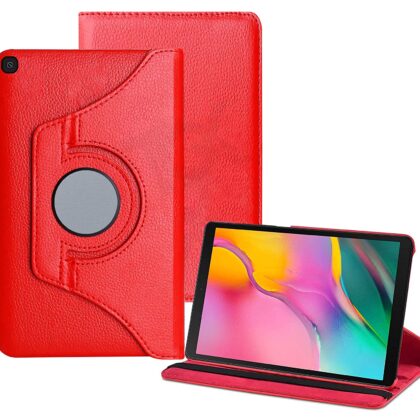 TGK 360 Degree Rotating Leather Stand Case Cover for Samsung Galaxy Tab A 10.1 Cover Model SM-T510 (Wi-Fi) SM-T515 (LTE) SM-T517 2019 Release – Red