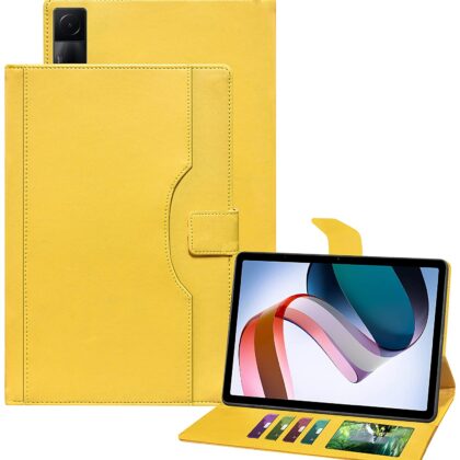 TGK Multi-Angle with Viewing Stand Leather Flip Case Cover for Redmi Pad 10.61 inch Tablet (Yellow)