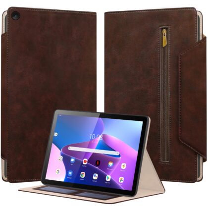 TGK Flip Cover for Lenovo Tab M10 FHD 3rd Gen 10.1 inch TB328FU TB328XU (Brown, Dual Protection, Pack of: 1)