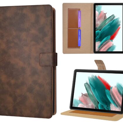 TGK Lightweight Business Design Leather Folio Flip Case Cover with Viewing Stand Compatible for Samsung Galaxy Tab A8 10.5 Inch 2022 (SM-X200/SM-X205/SM-X207) (Dark Brown)
