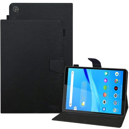 TGK Leather Flip Stand Cover with TPU Back Case for Lenovo Tab M8 HD Cover 2nd Gen / Tab M8 HD 3rd Gen 8 inch [Model TB-8505X / TB-8505F / TB-8506X] Black