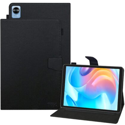 TGK Leather Flip Stand Case Cover for Realme Pad Mini 8.68 inch Tablet with Pencil Holder, Black
