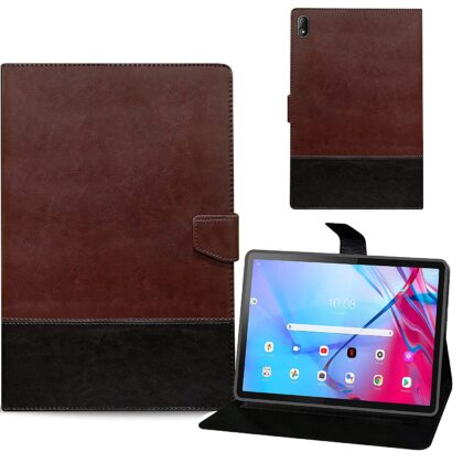 TGK Dual Color Leather Flip Stand Case Cover for Lenovo Tab P11 5G FHD 11 inch (27.94 cm) Tablet (Brown, Black)