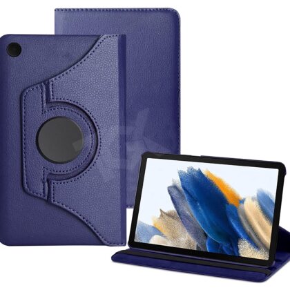 TGK 360 Degree Rotating Leather Stand Case Cover for Samsung Galaxy Tab A8 10.5 Cover 2022 [Model: SM-X200 / SM-X205 / SM-X207] Dark Blue