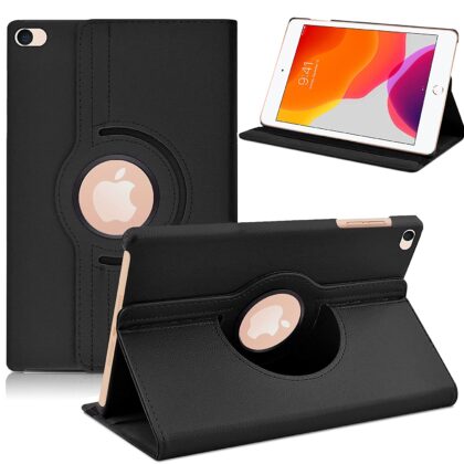 TGK 360 Degree Rotating Leather Auto Sleep Wake Function Smart Stand Case for iPad Mini 5 Case 7.9″ 2019 [iPad Mini 5th Gen] Model – A2133 A2124 A2125 A2126 – Black