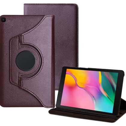 TGK 360 Degree Rotating Leather Stand Case Cover for Samsung Galaxy Tab A 8.0 inch (2019) SM-T290, SM-T295 – Brown