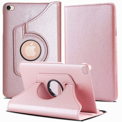 TGK 360 Degree Rotating Leather Auto Sleep Wake Function Smart Stand Case for iPad Mini 5 Case 7.9″ 2019 [iPad Mini 5th Gen] Model – A2133 A2124 A2125 A2126 – Rose Gold