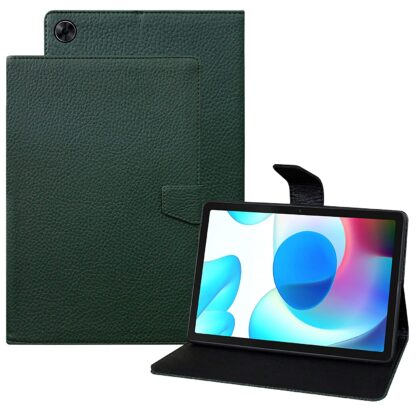 TGK Texture Leather Case with Viewing Stand Flip Cover for Realme Pad 10.4 inch Tablet [RMP2102/ RMP21023] Green