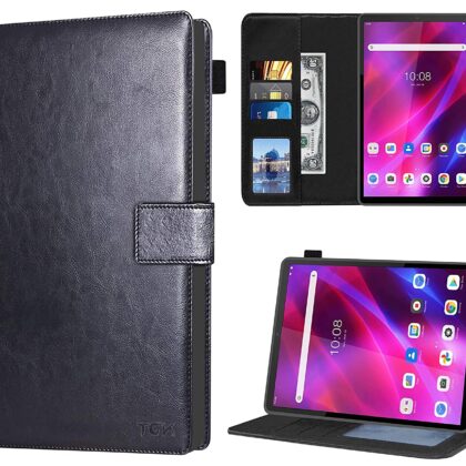 TGK Multi Protective Wallet Leather Flip Stand Case Cover for Lenovo Tab K10 FHD 10.3 inch, Black