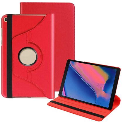 TGK 360 Degree Rotating Leather Smart Case Cover for Samsung Galaxy Tab A 8.0 with S Pen (SM-P200 SM-P205) 2019 Released – Red