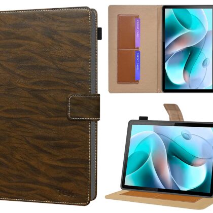 TGK Pattern Multi Protective Leather Case with Viewing Stand and Card Slots Flip Cover for Motorola Tab G70 | Moto G70 LTE Tablet 11 Inch (Pattern 3)