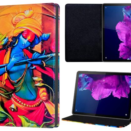 TGK Printed Classic Design Leather Stand Flip Case Cover for Lenovo Tab P11/P11 Plus 11 inch TB-J606F/J606X (Krishna Art)