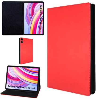 TGK Flip Cover for Redmi Pad Pro 12.1 inch Tablet (Red, Dual Protection, Pack of: 1)