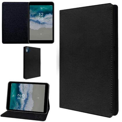 TGK Leather Stand Flip Case Cover for Nokia Tab T10 8 inch Tablet, Black