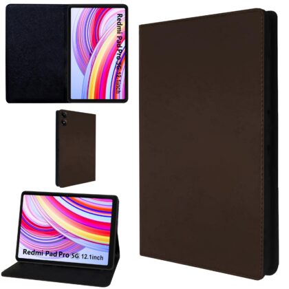 TGK Flip Cover for Redmi Pad Pro 12.1 inch Tablet (Brown, Dual Protection, Pack of: 1)