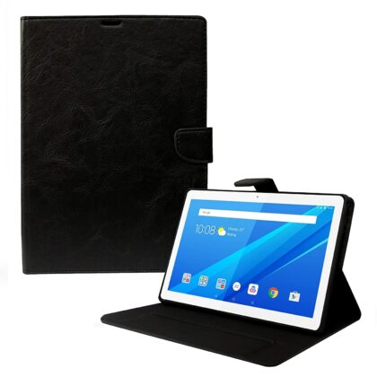 TGK Multipurpose Smart Stand Leather Flip Cover with Silicone Back Case for Lenovo Tab P10 TB-X705F / TB-X705L 10.1 Inch 2019 Released Tablet (Black)