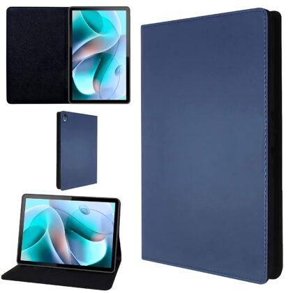 TGK Leather Stand Flip Case Cover for Motorola Moto Tab G70 LTE 11 inch Tablet (Blue)