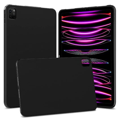 TGK Matte Design Soft Silicon TPU Back Case Cover for iPad Pro 11 inch 2022/2021 4th/3rd Gen, Black