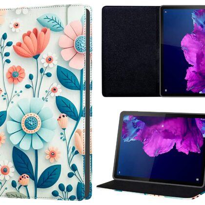 TGK Printed Classic Design Leather Stand Flip Case Cover for Lenovo Tab P11/P11 Plus 11 inch TB-J606F/J606X (Flower Design)