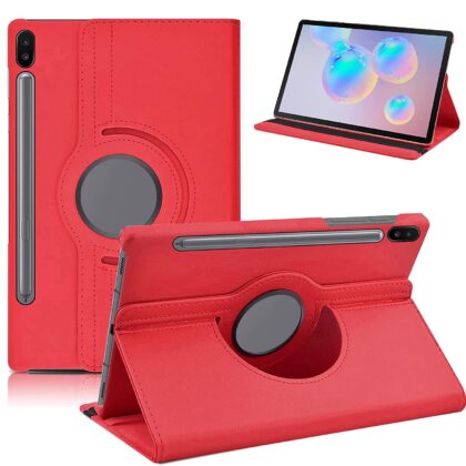 TGK 360 Degree Rotating Leather Smart Rotary Swivel Stand Flip Case Cover for Samsung Galaxy Tab S6 10.5 inch 2019 (Model SM-T860/T865/T867) (Red)